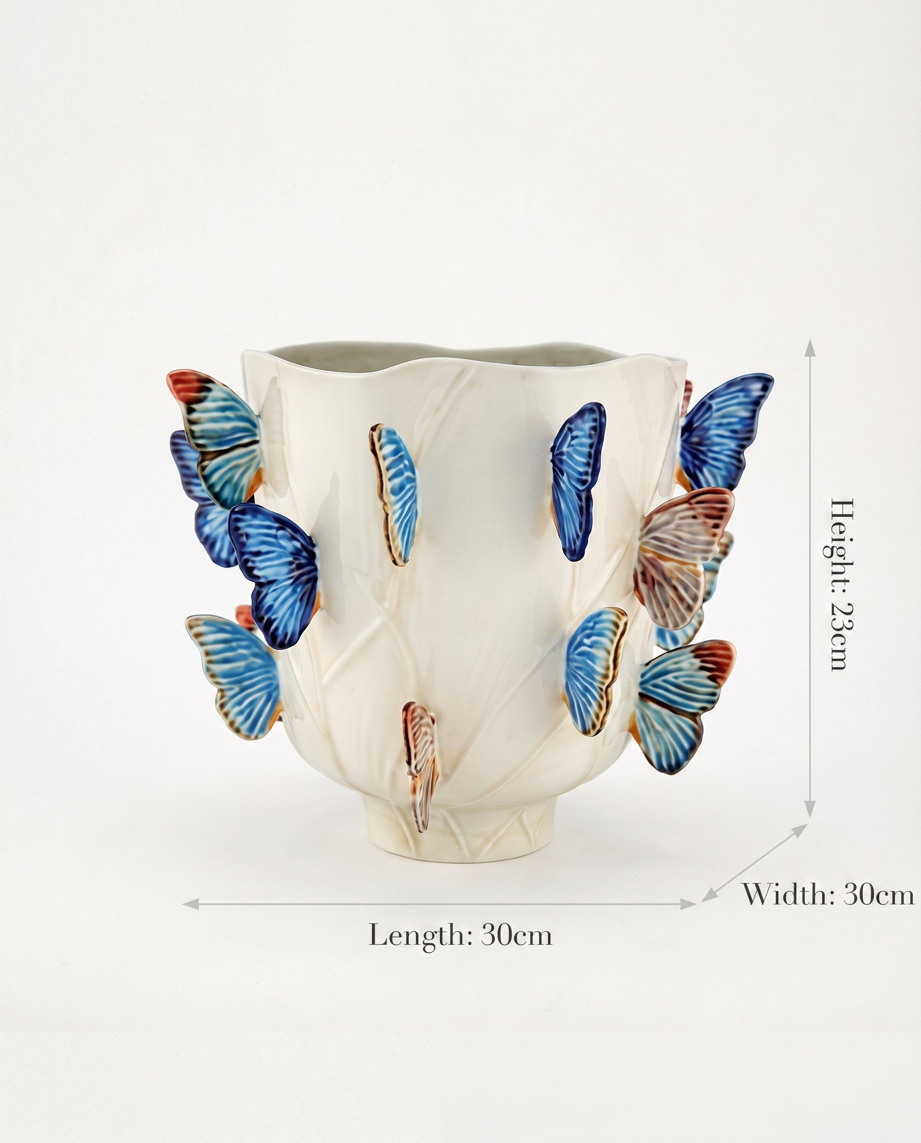 Enchanting 3D Butterfly Ceramic Vase