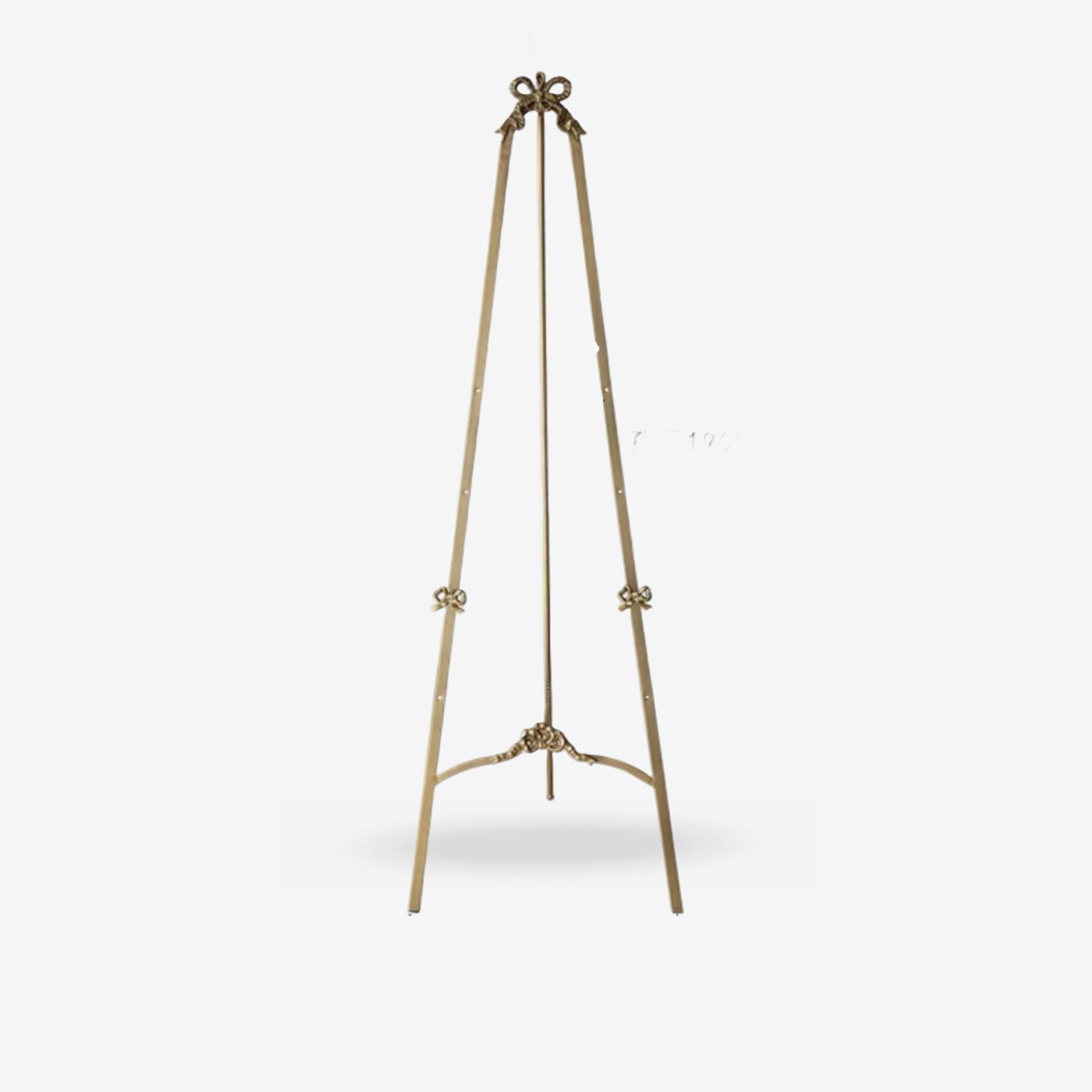 Gold Metal Floor Stand Easel | 50-Inch Tall Wedding Sign Holder | Ornate Picture & Mirror Display Stand