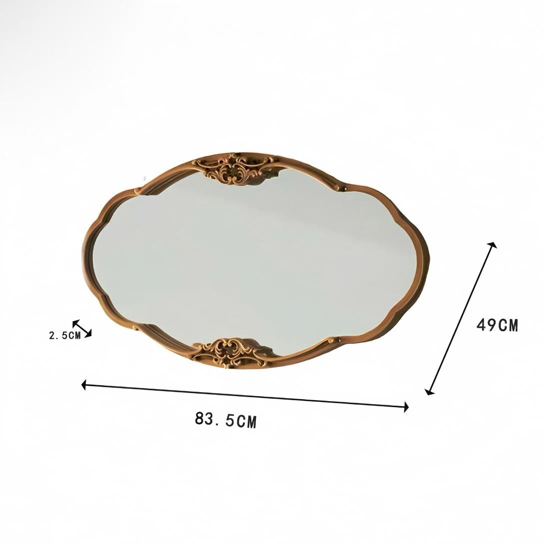 Elegant Ornate Gold Framed Wall Mirror - Vintage Style Decorative Accent