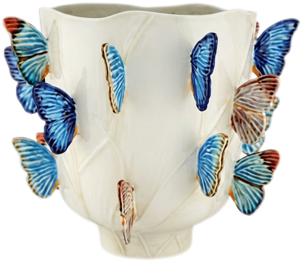 Enchanting 3D Butterfly Ceramic Vase