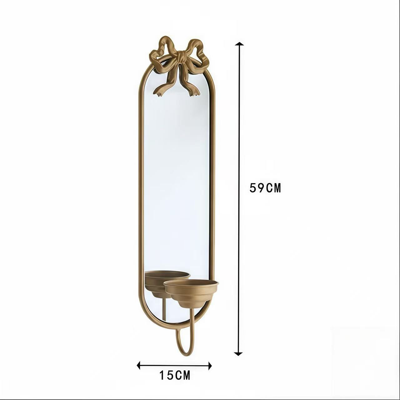 Vintage Gold Bow Wall Mirror Sconce