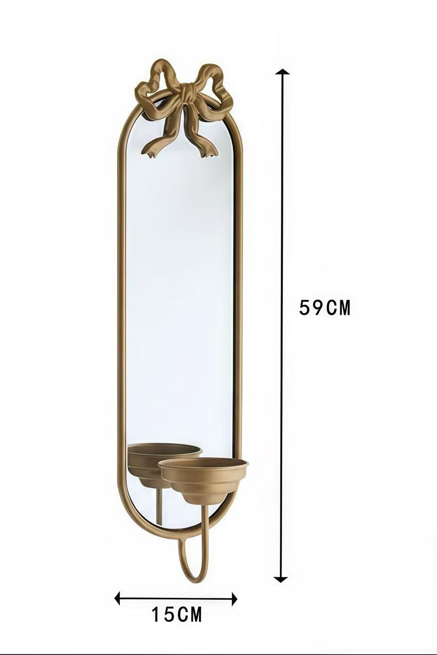 Vintage Gold Bow Wall Mirror Sconce