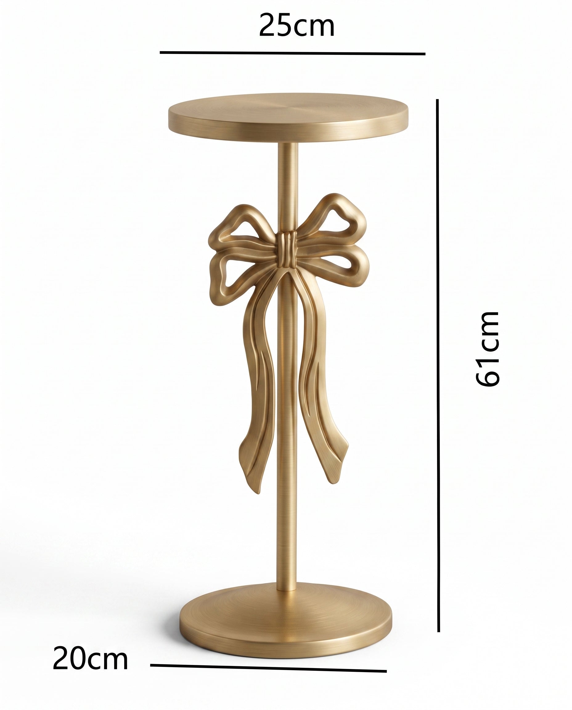 Vintage Gold Bow Accent Pedestal Table