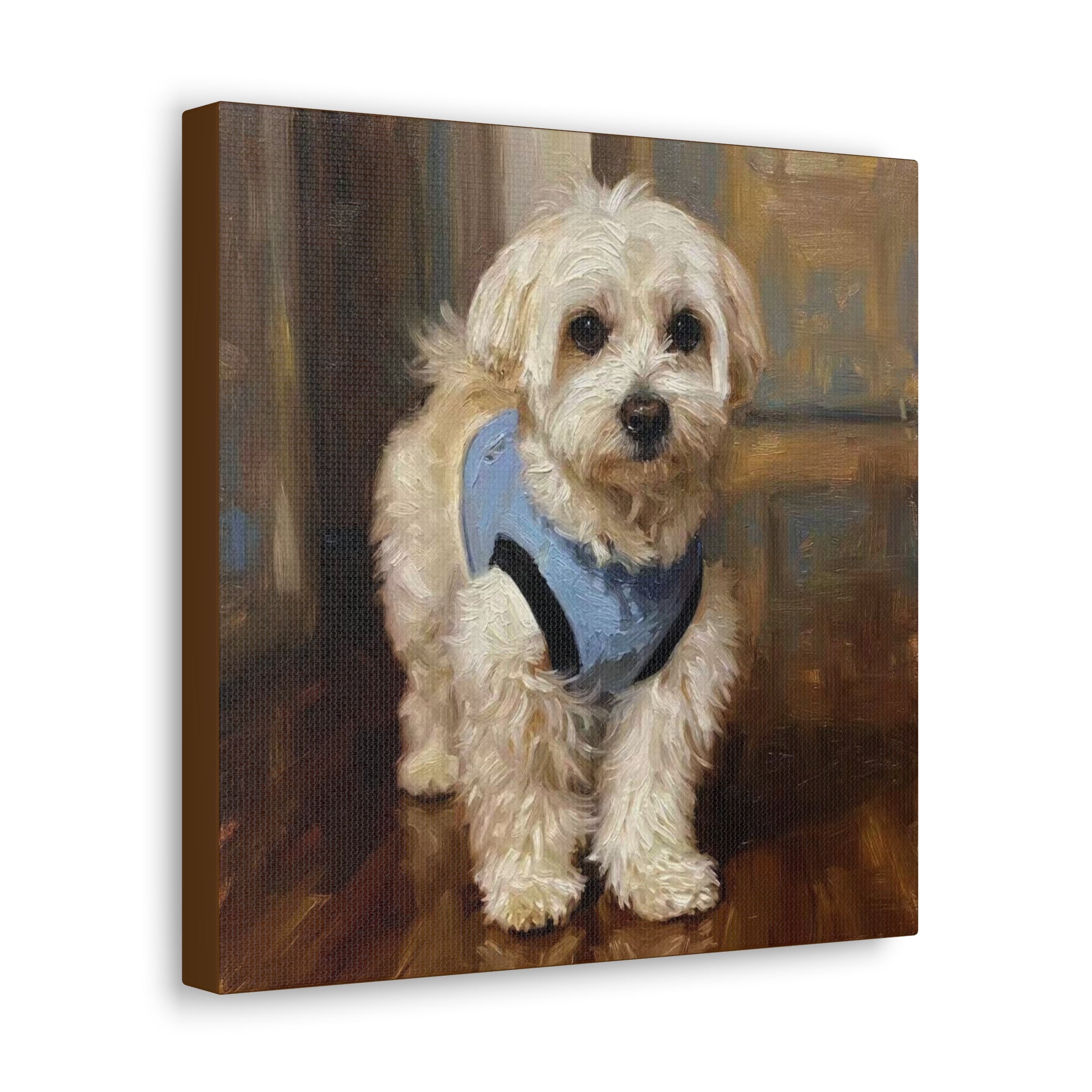 Classic Canvas Pet Portrait — Personalized Dog Painting on Gallery Canvas