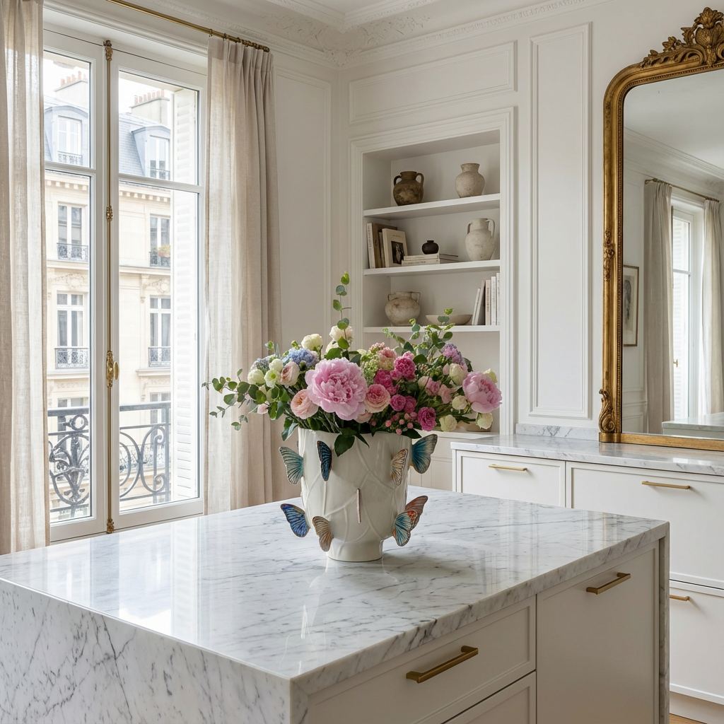 Enchanting 3D Butterfly Ceramic Vase - Whimsical Nature-Inspired Flower Pot (30cm)