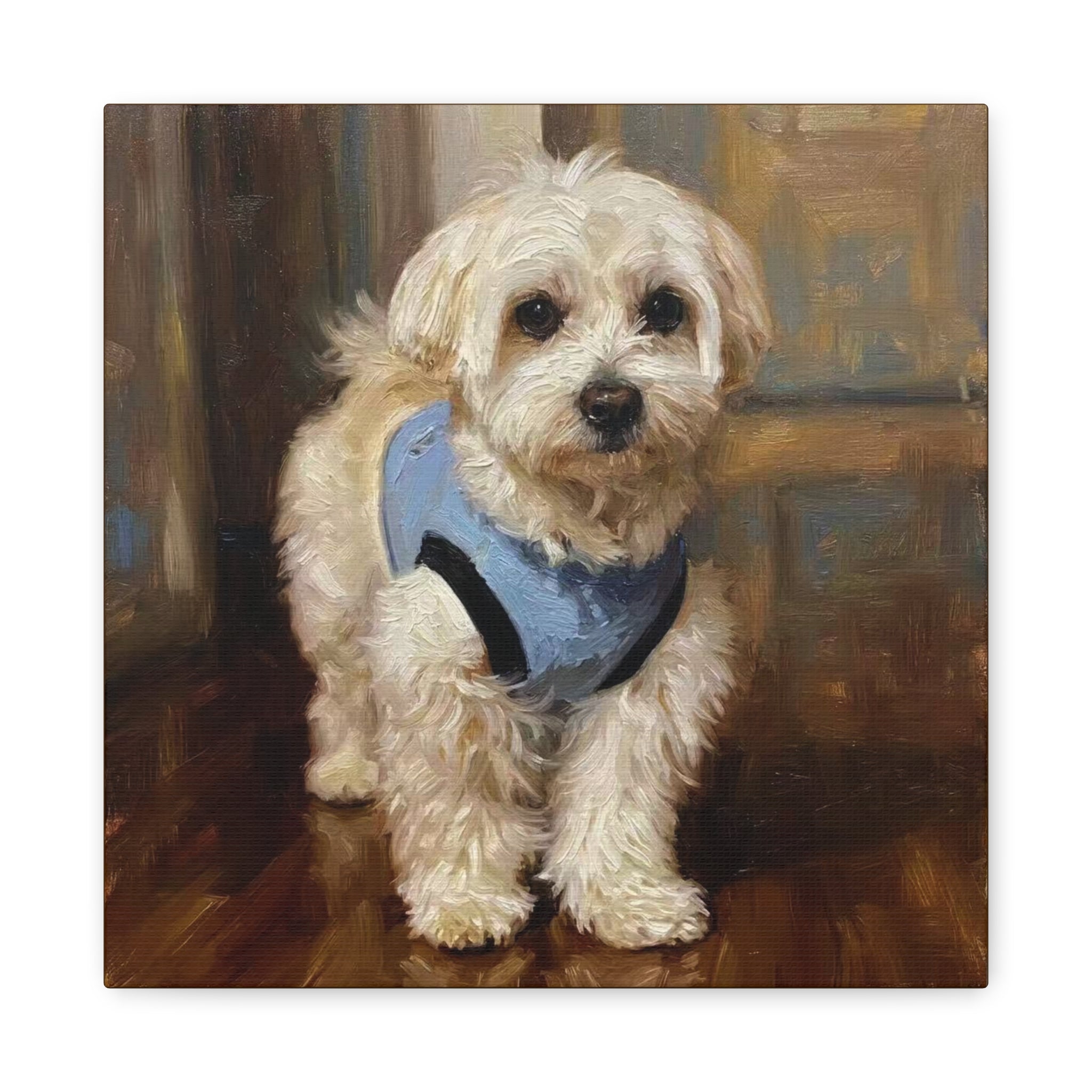 Classic Canvas Pet Portrait — Personalized Dog Painting on Gallery Canvas