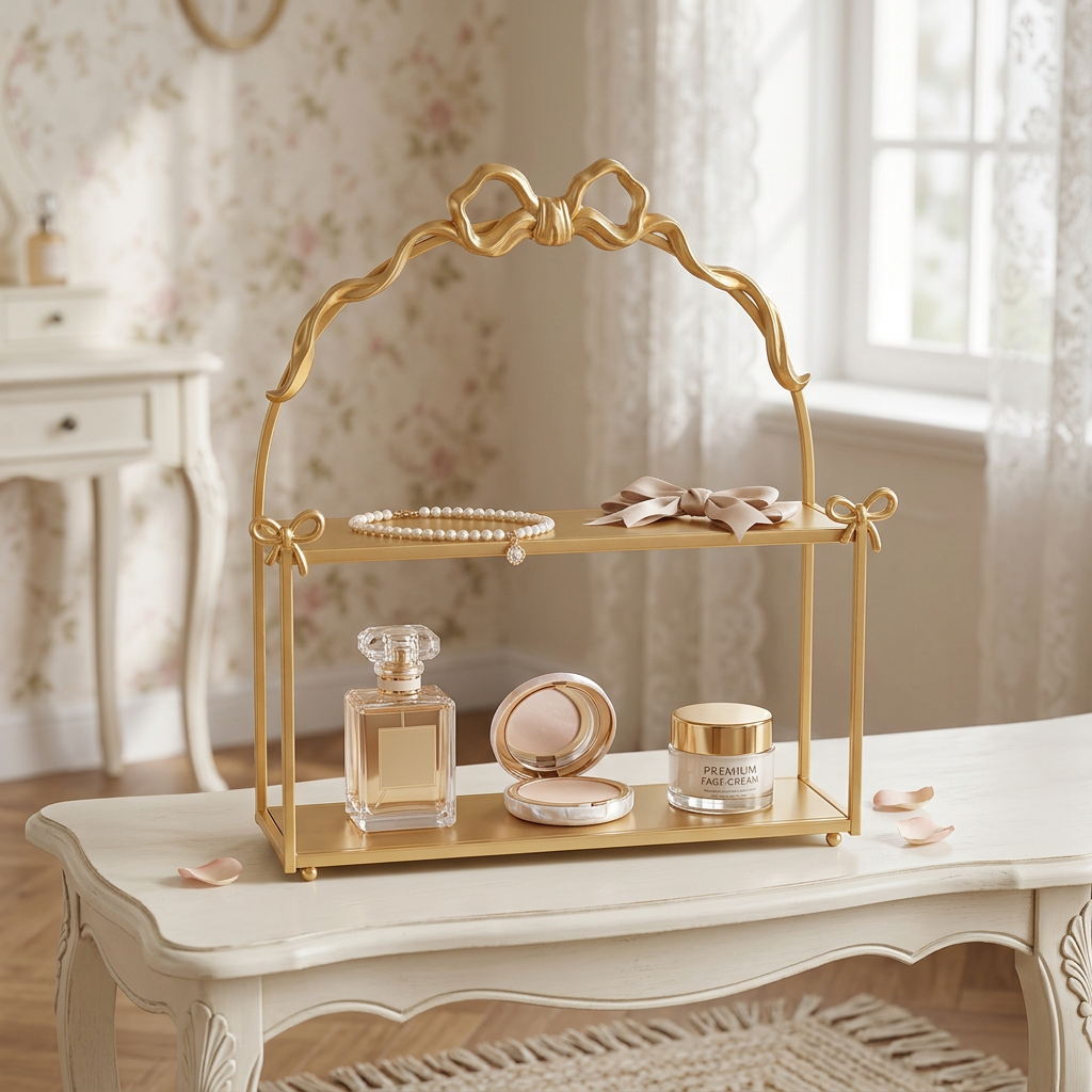 Coquette Aesthetic Gold Bowknot Double