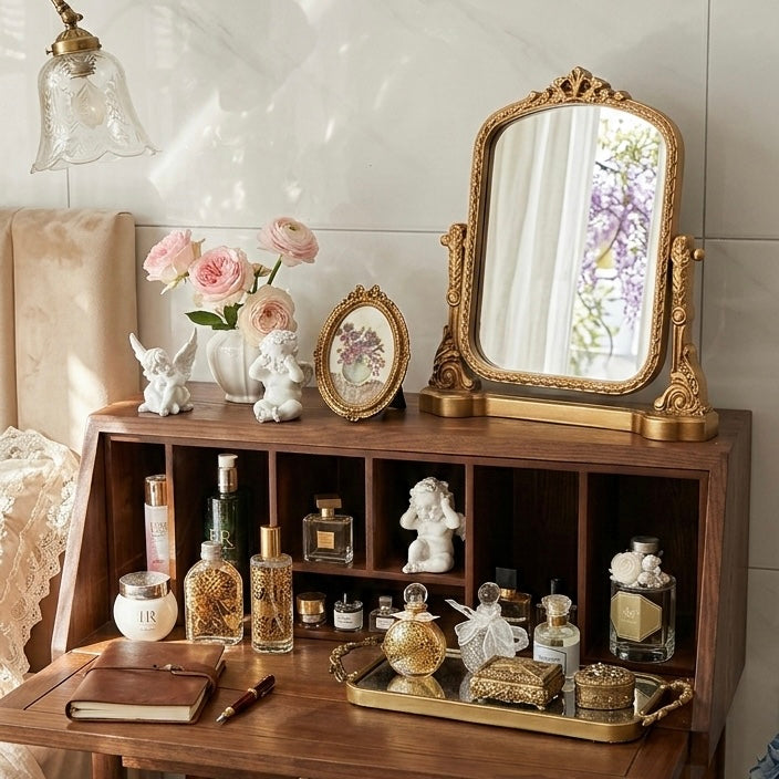 Vintage Baroque Gold Tabletop Vanity Mirror
