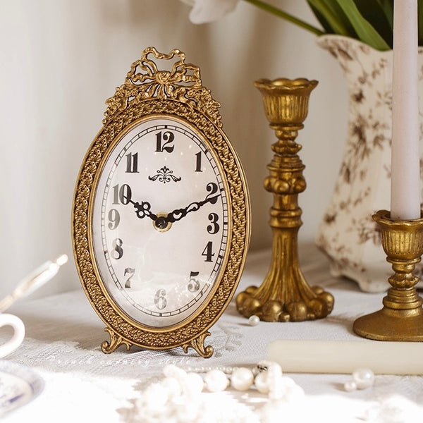 "Midnight in Paris" Vintage Gold Table Clock