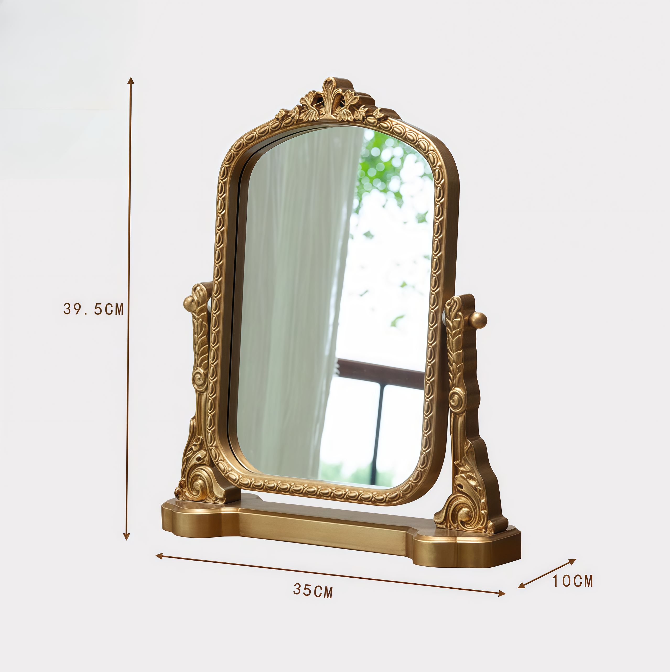 Vintage Baroque Gold Tabletop Vanity Mirror