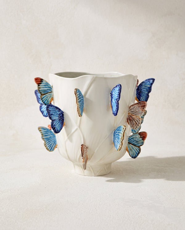 Enchanting 3D Butterfly Ceramic Vase